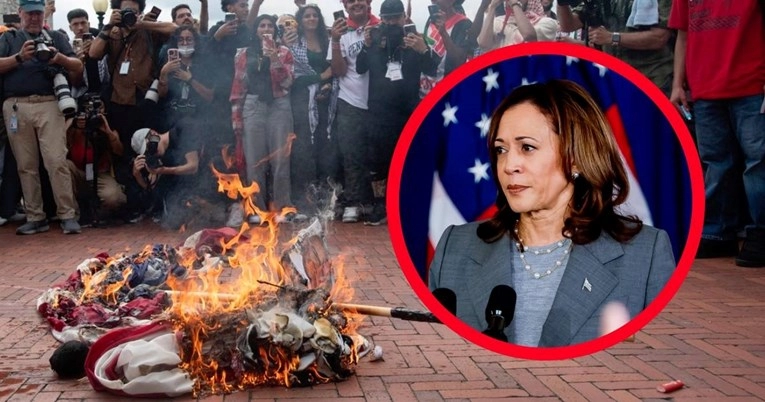 Harris osudila paljenje američke zastave na propalestinskom prosvjedu u Washingtonu